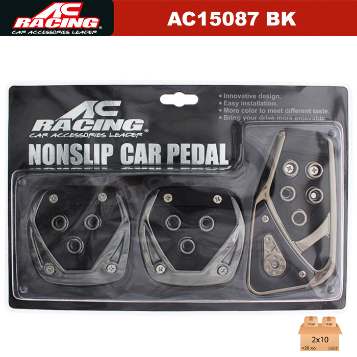 PEDALES AC RACING DE LUJO 3PCS NEGRO